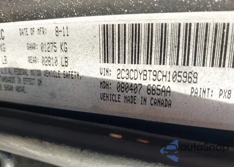 2012 Dodge Challenger R/T z USA, uszkodzony, nr VIN 2C3CDYBT9CH105969